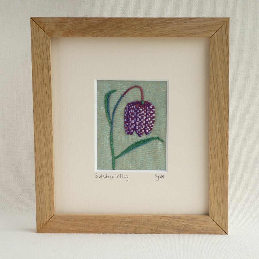 Snakeshead Fritillary - textile picture