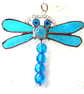 Dragonfly Suncatcher Stained Glass Turquoise Bead-Tailed 054 - Image 4