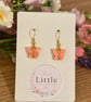 Pink Butterfly Dangle Earrings, Acrylic Butterfly Charms, Handmade Jewellery 