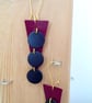 Leather Dangle Drop Earrings Contemporary Style Claret and Black  - Image 4