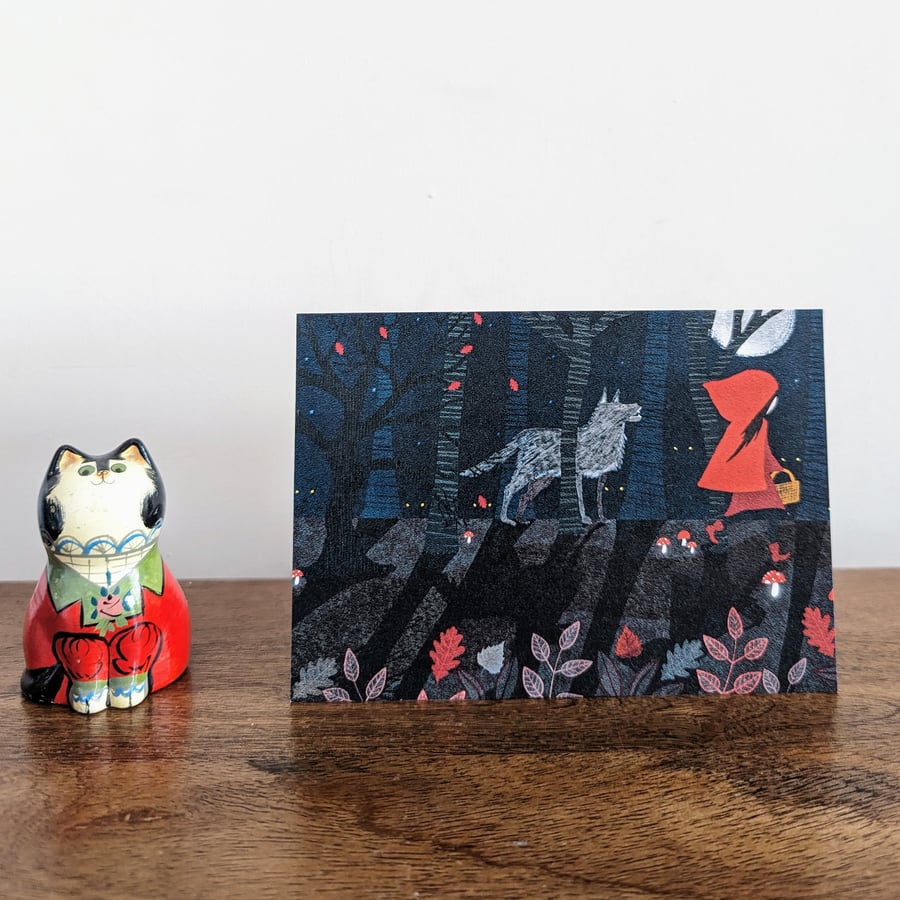 Little Red Riding Hood Blank Greetings Card - Art Card - Free Postage