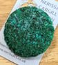 Green Moss Abstract Embellished Recycled Textile 50mm Brooches  - Image 1