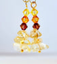 Citrine & Crystal Earrings, November Birthstone, Anniversary, Birthday Gift - Image 4