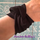 Black Cuff Bracelet in stretch viscose 