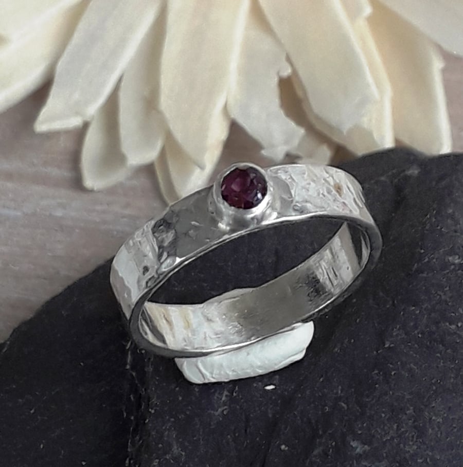 Ruby rings set sales in sterling silver