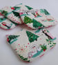 Christmas zipped purse - retro winter woods scene - kid, fir tree, hearts, swan  - Image 5