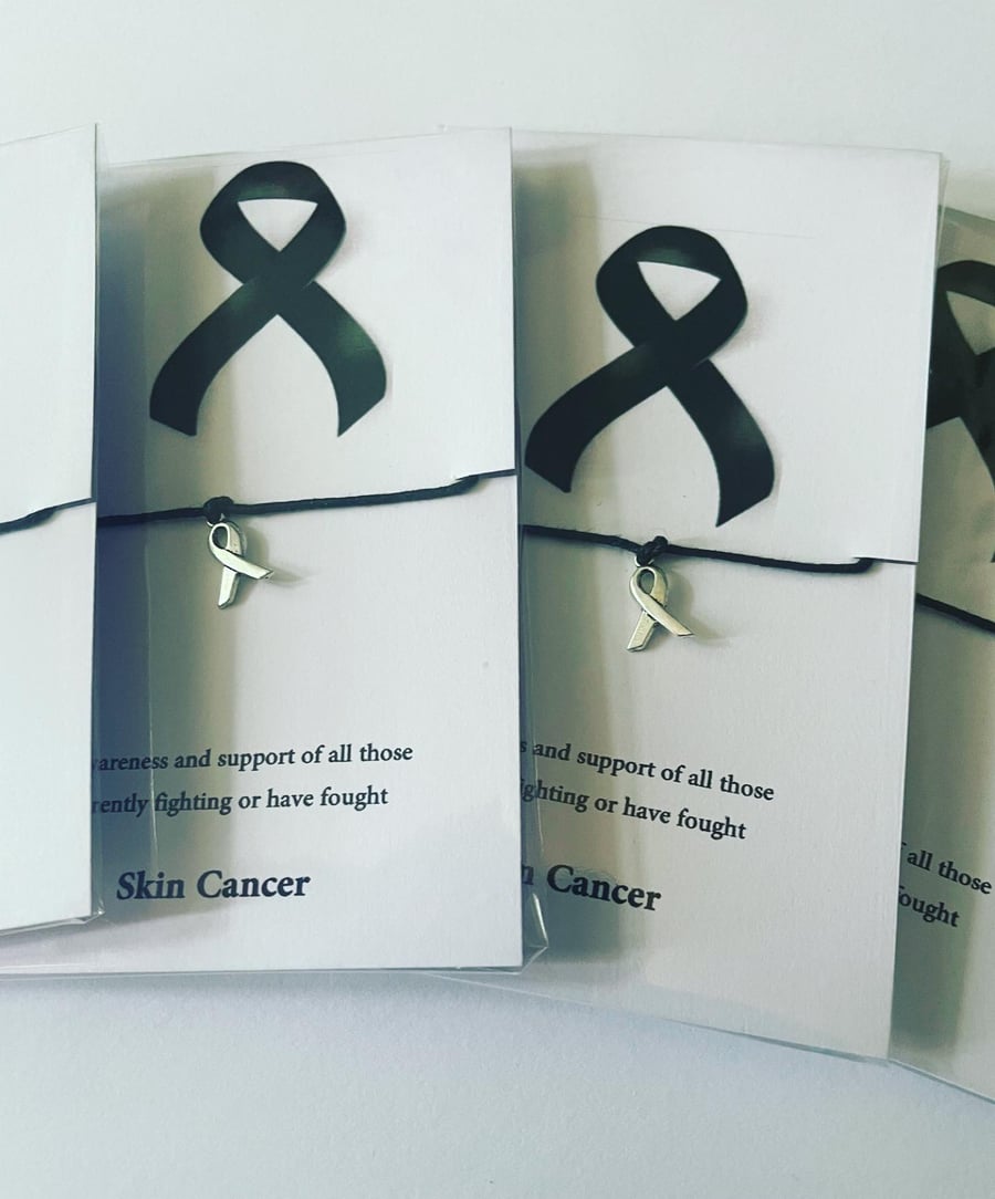 Bundle of 6 skin cancer awareness bracelets x6 wish bracelets 