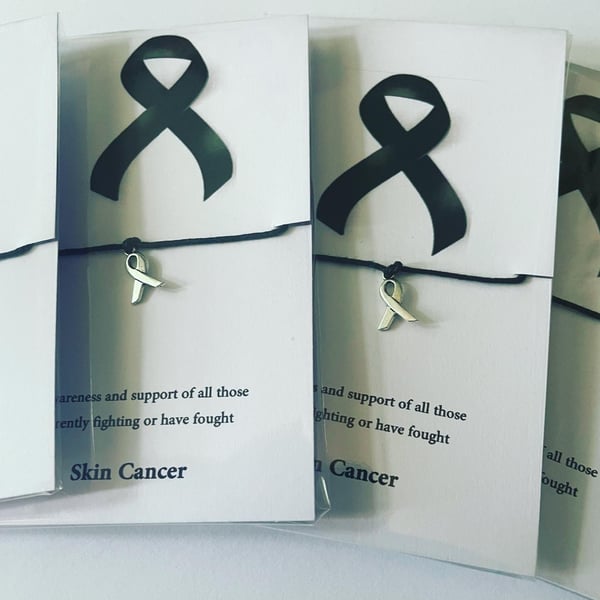 Bundle of 6 skin cancer awareness bracelets x6 wish bracelets 