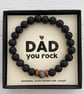Dad You Rock Volcanic Rock Bracelet, Father’s Day Gift, Birthday Gift for Dad