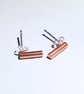 Handmade Copper Stud Earrings (ERCUSTSK1) - UK Free Post - Image 2