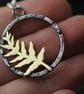 Brass Fern and Sterling Silver Necklace - Made to order