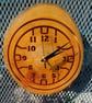 Handcrafted pine wall clock with quartz movement.