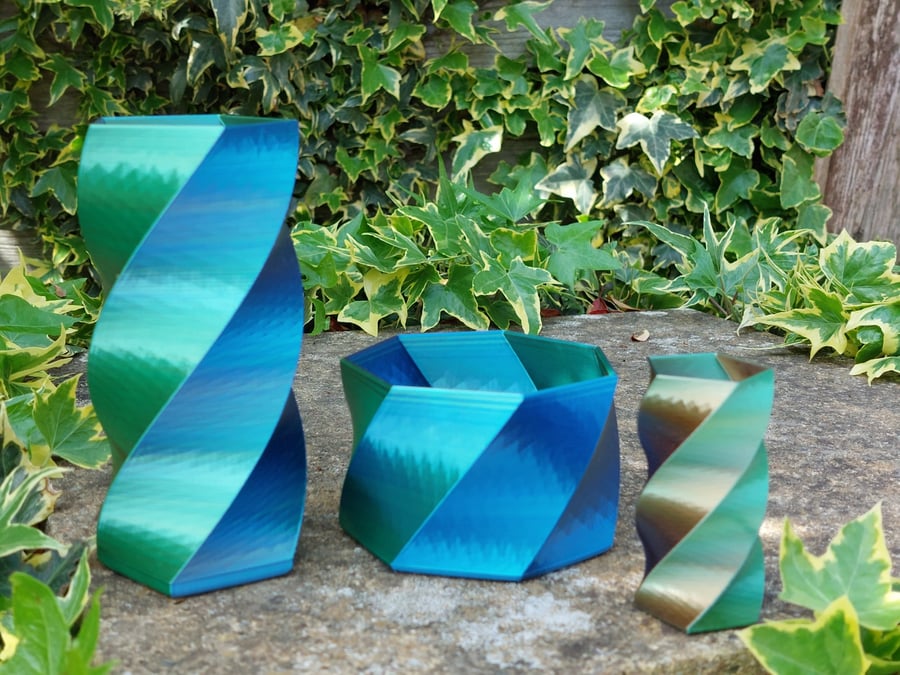 Pack of 3 Iridescent Pots Multi Uses 