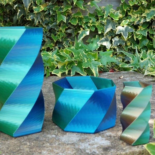 Pack of 3 Iridescent Pots Multi Uses 