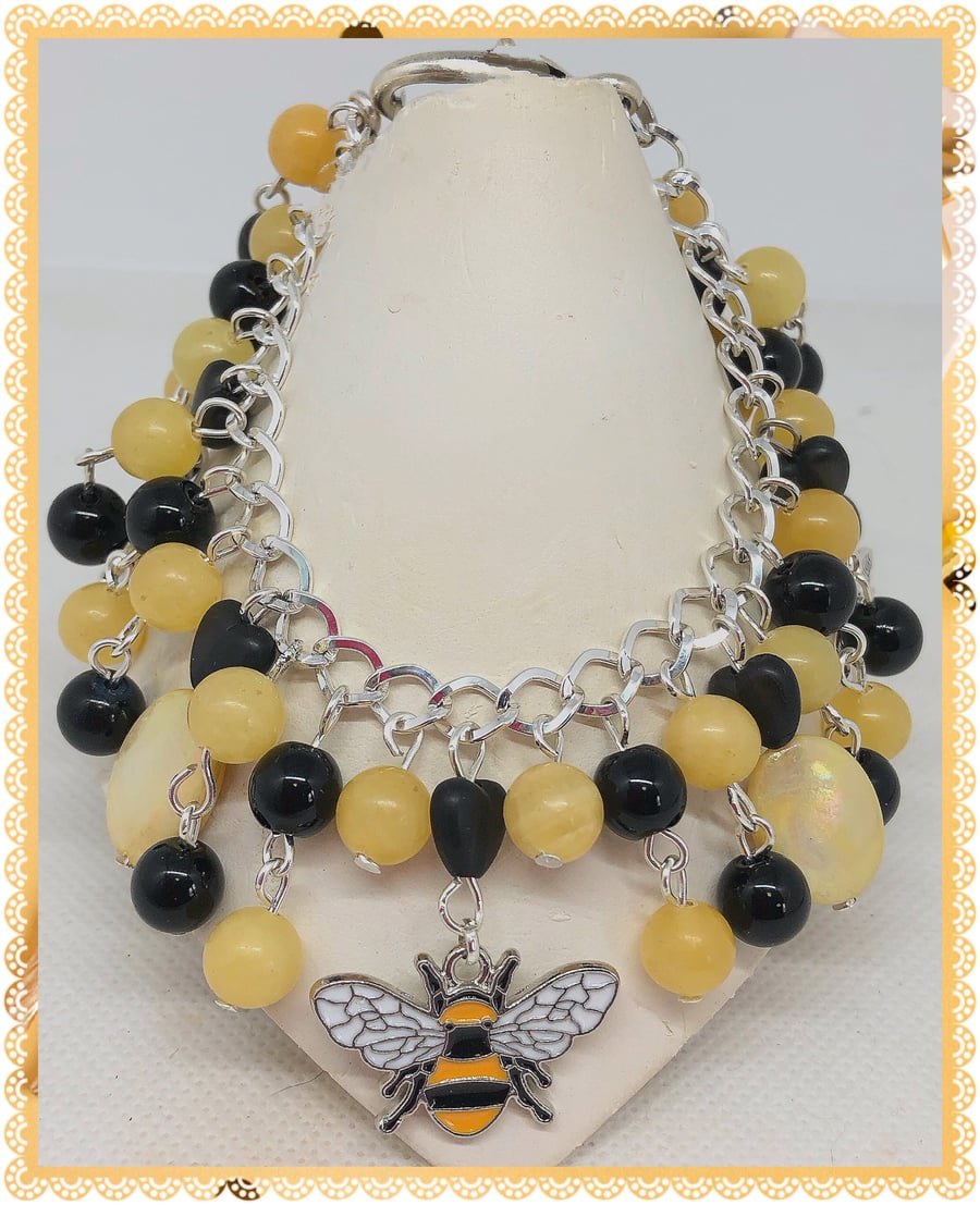 One of a Kind Honey Bee bracelet