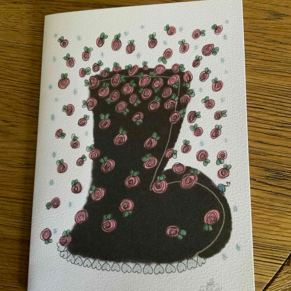 Rosy Wellies Card