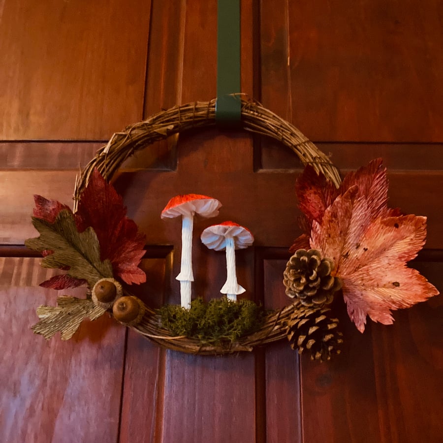 Paper Mushroom Wreath