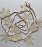 Gold Ivory Glitter Maple Leaf Embroidered Christmas Woodland Garland Bunting