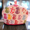 Tea Cosy in Pretty Cats Fabric Lined and Padded with Wadding  