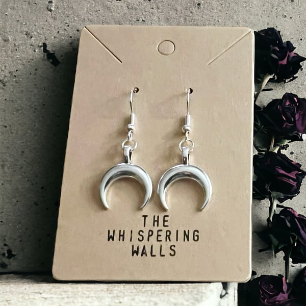 Crescent moon drop earrings 