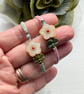A pair Handmade Costume Floral Beads Bracelet -- gift for girl, friendship