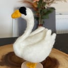 Handmade Needle Felted Swan Mini Figure