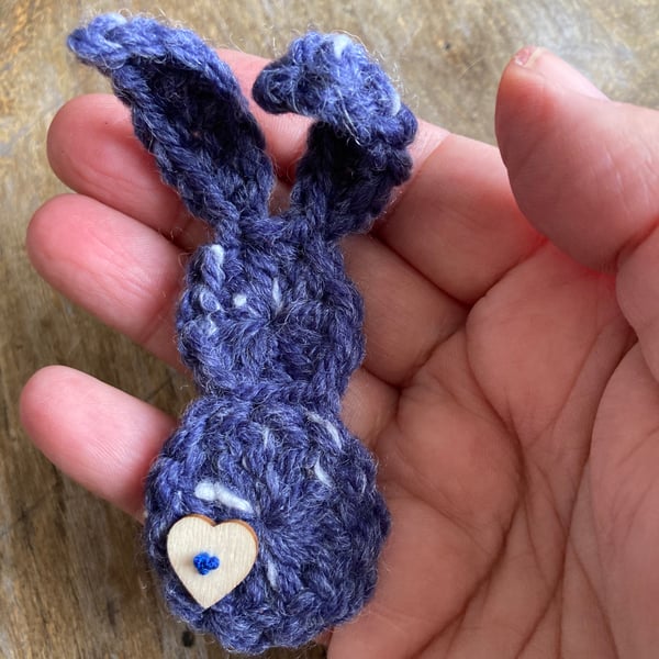 Crochet Bunny rabbit pin brooch 