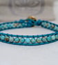 Turquoise sea sediment jasper and leather bracelet  - Image 6