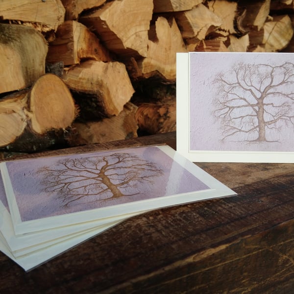A6 pack of 5 Blank Tree, Woodland Christmas cards - Design, The light between us
