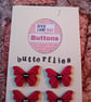 Six Red Butterfly Buttons – Ready to Fly Into Your Crafts - Image 2