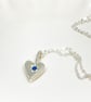 London Blue Topaz Silver Heart Pendant - Image 4
