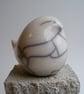 Raku glazed round bird (2) - Image 2