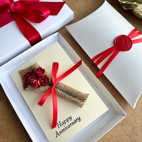 Romantic floral wedding anniversary card for wife elegant keepsake gift