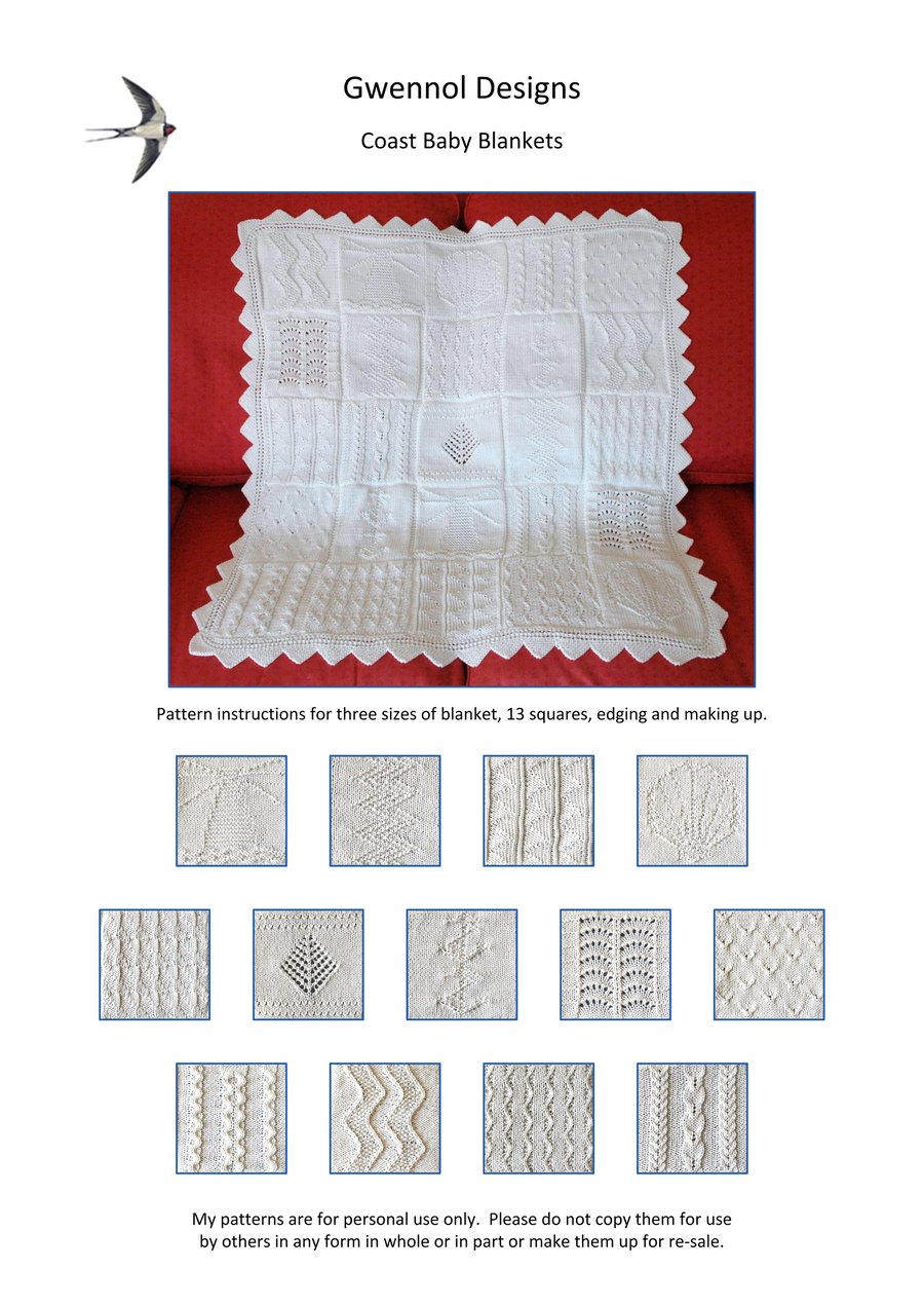 Coast Baby Blanket PDF knitting pattern