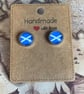 Scotland Flag Stud Earrings - Handmade Jewellery - 1cm diameter - Scottish Jewel - Image 1