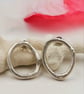 Sterling Silver Organic Circle Stud Earrings - Molten Textured Minimalist Studs - Image 3