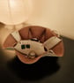 Leather Trinket Bowl - White Distressed Leather - Image 1