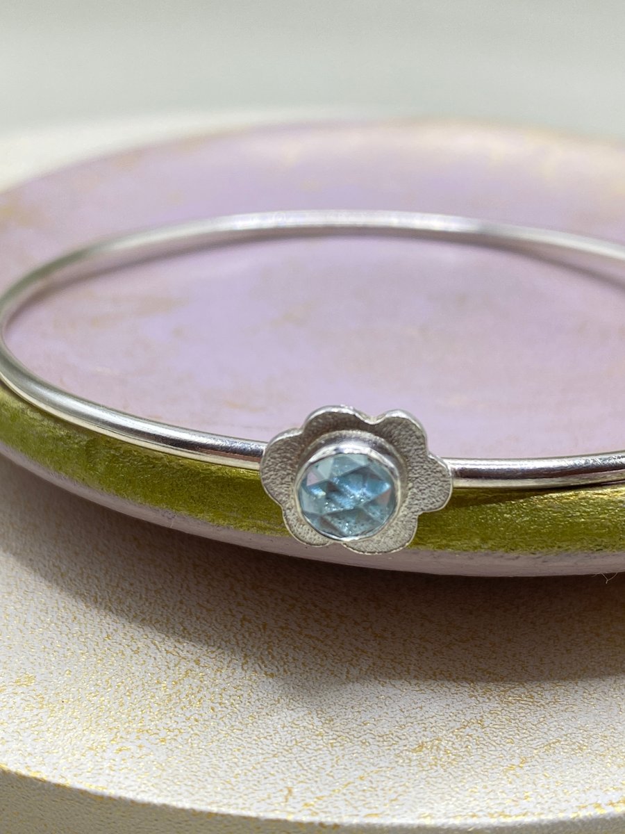 Topaz Sterling Silver Stacker Bangle 