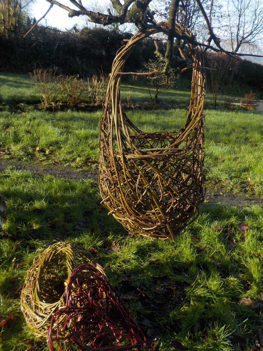 Woven Willow Egg shaped Basket, unique, ergonomic, natural