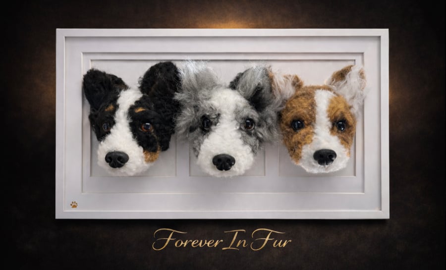  Custom Needle Felted Dog Replica forever in fur 