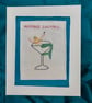 Mermaid cocktail hand embroidered picture. - Image 1