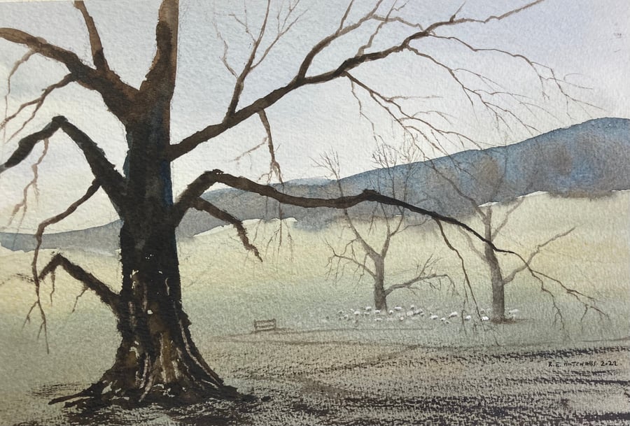 Guisborough hall fields (Pure Original Watercolour)