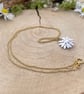 Handmade Gold & Silver Daisy Necklace (gold chain) - Image 7