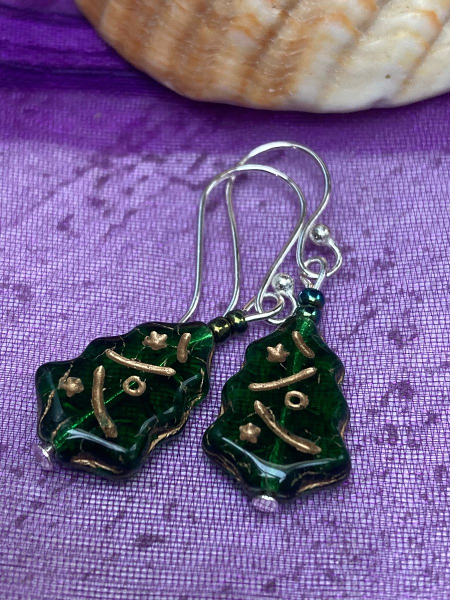 Christmas earrings Christmas tree jewellery 