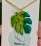 Verdant Whisper – Monstera Leaf Necklace - Image 2