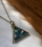 Chrysocolla Brass plated Triangle Worry Stone Necklace - Free Postage - Image 3
