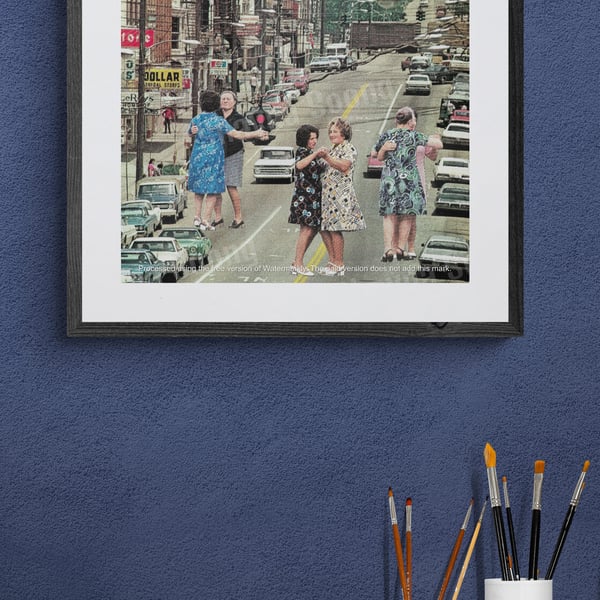 'Street Dance' print of handmade collage