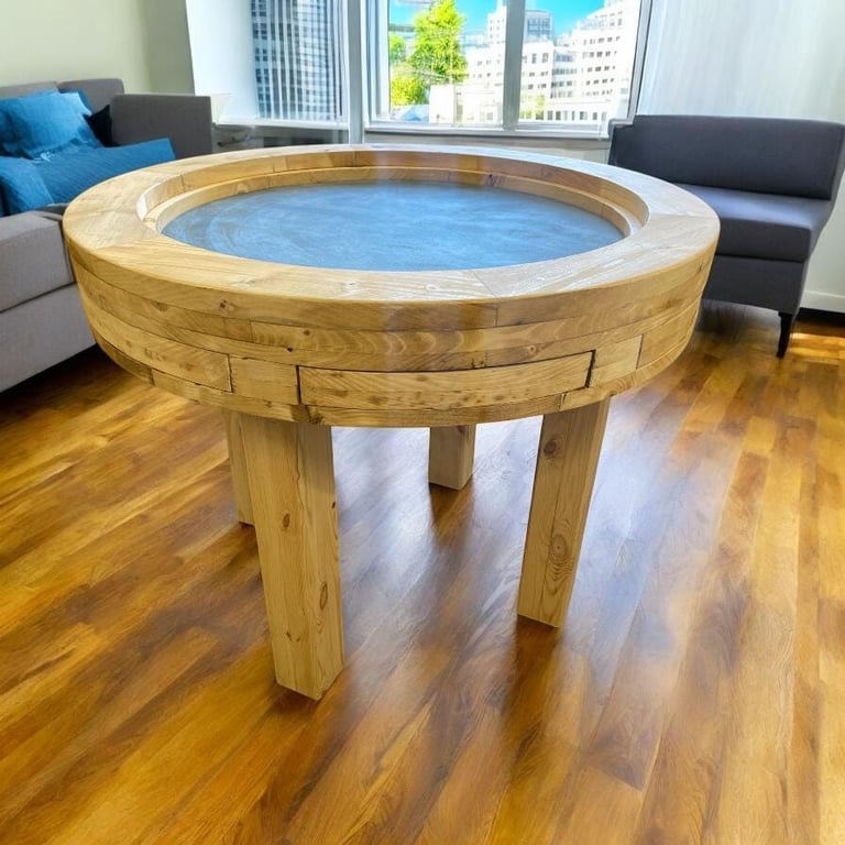 Circular Gaming Table D&D Pathfinder Round Gaming Table Reclaimed Scaffold Board