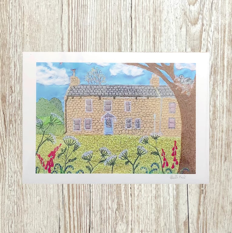 Country cottage A4 giclee print