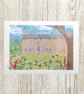 Country cottage A4 giclee print - Image 1